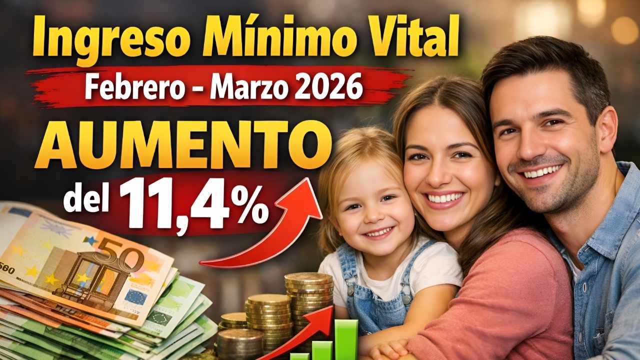 Ingreso Mínimo Vital febrero–marzo 2026: aumento del 11,4%, requisitos y calendario de pagos oficiales