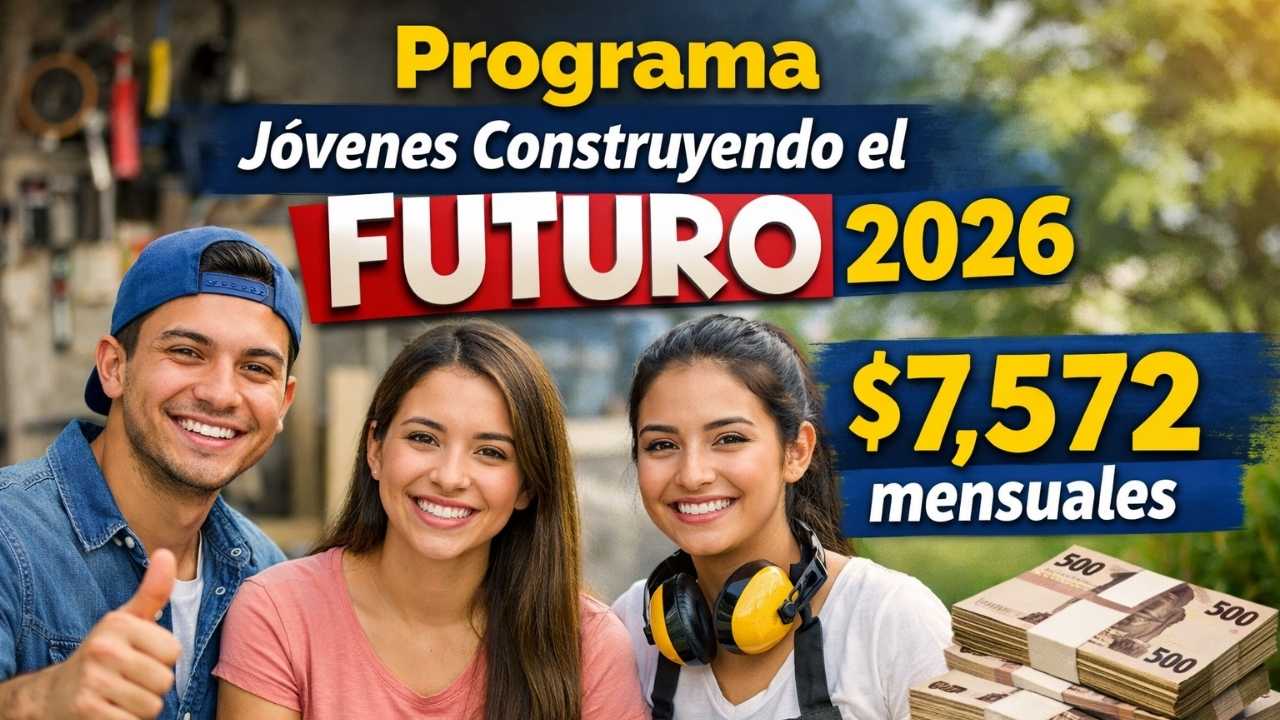 Programa Jóvenes Construyendo el Futuro 2026: $7,572 mensuales, cómo registrarse y calendario de pagos