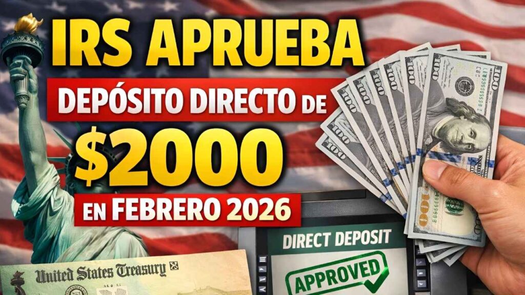 IRS Aprueba Depósito Directo de $2000 en Febrero 2026: Conoce Elegibilidad, Fechas de Pago e Instrucciones Oficiales