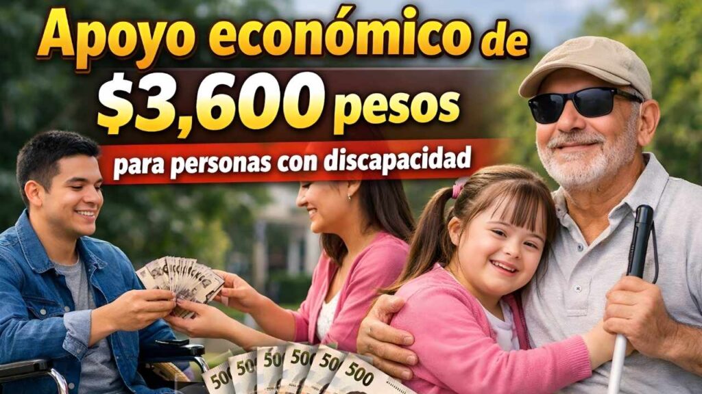 Apoyo económico de $3,600 pesos para personas con discapacidad: cómo registrarse y cobrar en marzo 2026