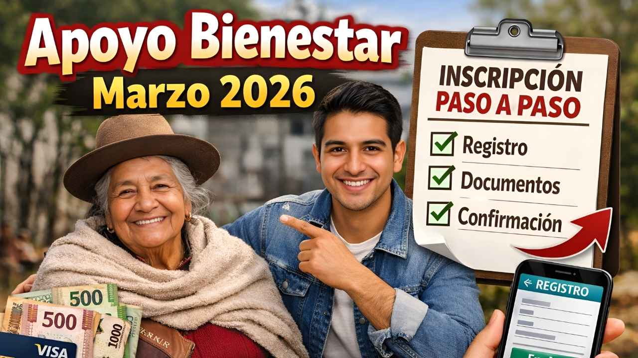 Apoyo Bienestar marzo 2026: inscripción paso a paso, beneficiarios y día exacto de cobro