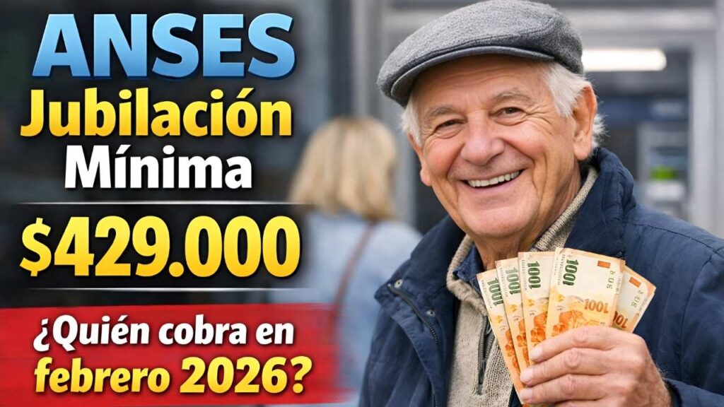 ANSES jubilación mínima $429.000: quién cobra en febrero 2026 y cómo consultar fechas por DNI