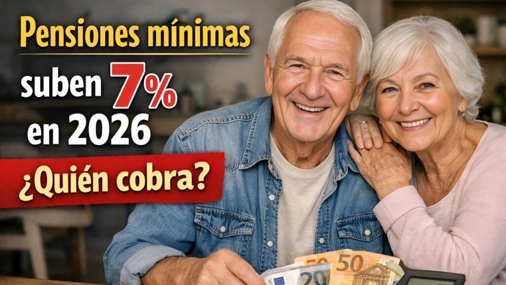 Pensiones mínimas en España suben 7% en 2026: quién cobra, cómo solicitar y fechas de ingreso