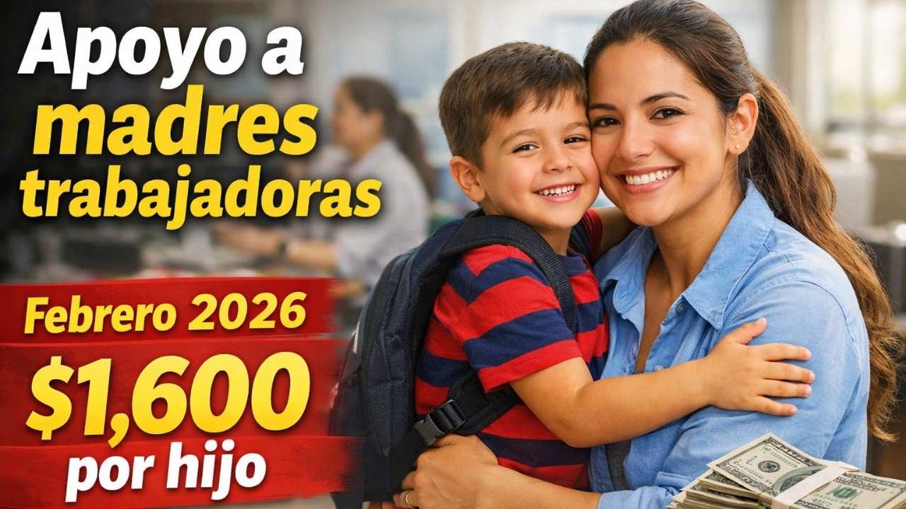 Apoyo a madres trabajadoras febrero 2026: $1,600 por hijo, requisitos y día de depósito confirmado